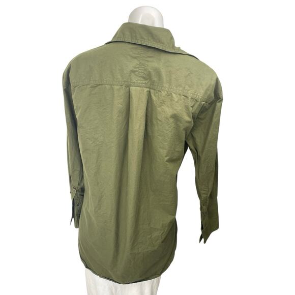 Banana Republic Women's Green Collared Long Sleeve Button Down Shirt Top Size XS - Picture 2 of 4